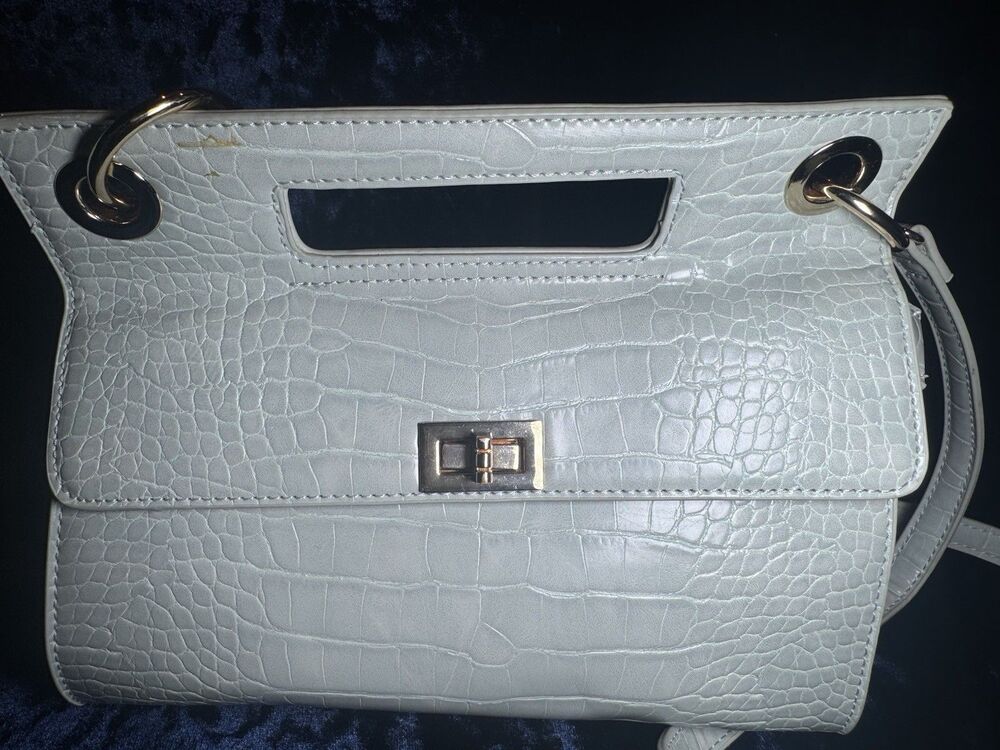 Like Dreams Suvi Faux Croc Crossbody Sage Color New Gold Accents